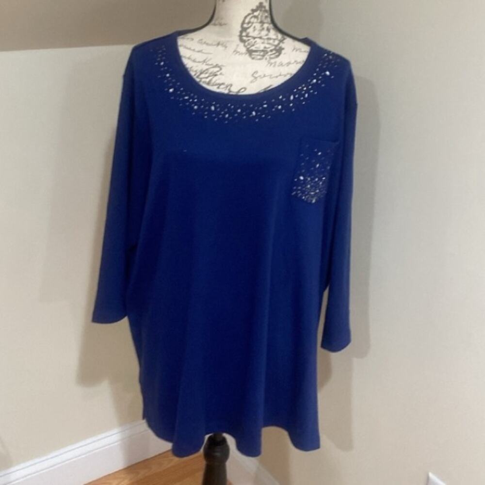 Quacker Factory Blue Studded Tunic